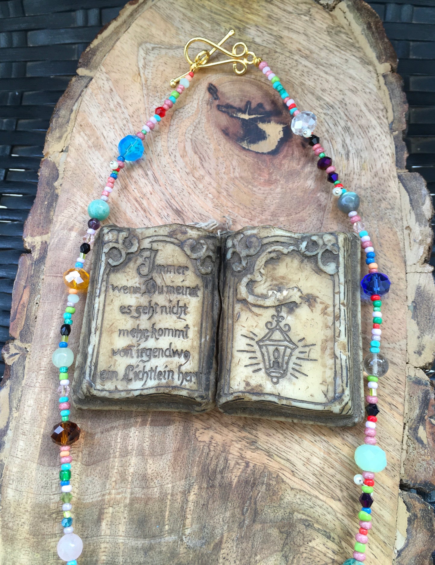 May this multi crystal necklace with African amethyst,rose Quartz, Russian Amazonite, African turquoise and blue apatite, guide you towards your truth.
Three things NecklacesSpectakBuddha Bliss