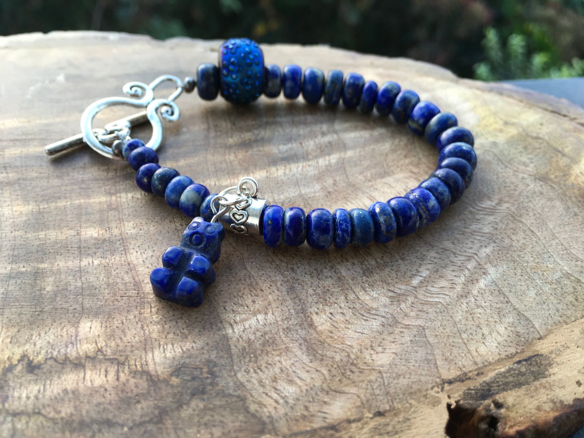 May this Lapis Lazuli bracelet with it’s super cute lapis bear charm , teach you to love yourself unconditionally. This powerful crystal is known for its luck acquirBraceletsSpectakBearamy