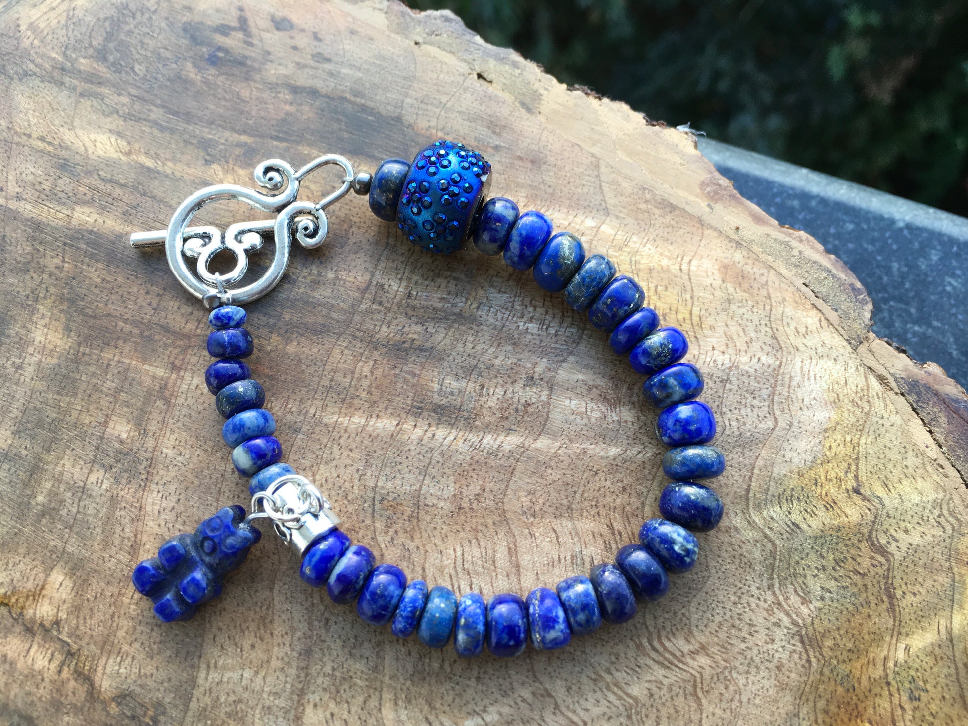 May this Lapis Lazuli bracelet with it’s super cute lapis bear charm , teach you to love yourself unconditionally. This powerful crystal is known for its luck acquirBraceletsSpectakBearamy