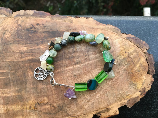 May this multi crystal bracelet with serpentine,dragon vein agate,moss agate, Prehnite,clear Quartz, amethyst, obsidian,green aventurine and tigers eye, remind you tBraceletsSpectakHarvesting Love