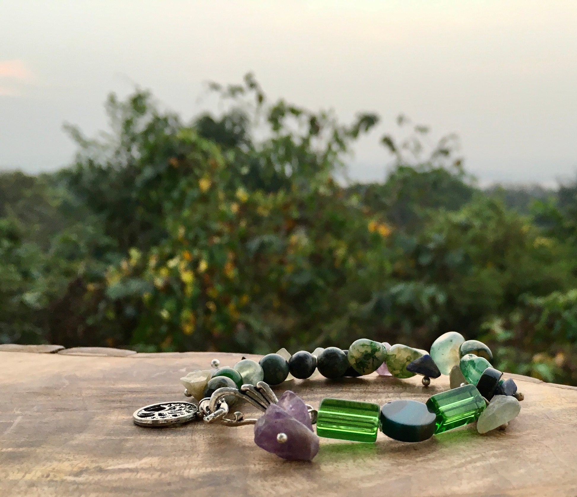 May this multi crystal bracelet with serpentine,dragon vein agate,moss agate, Prehnite,clear Quartz, amethyst, obsidian,green aventurine and tigers eye, remind you tBraceletsSpectakHarvesting Love