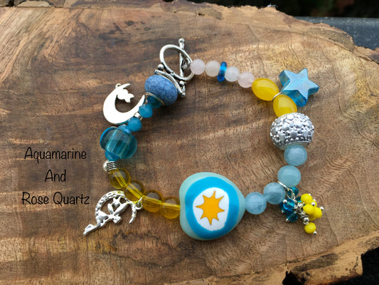 May this aquamarine and rose quartz bracelet bring you joy, love and a sense of wonder and belonging wherever you may be.
Aquamarine has a calming and soothing energBraceletsSpectakEnchantment