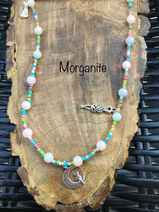 May this Morganite necklace with its delightful cat charms help you to release past emotional wounds, trauma and stress. Morganite has a gentle soothing energy that NecklacesSpectakPurrfect Harmony