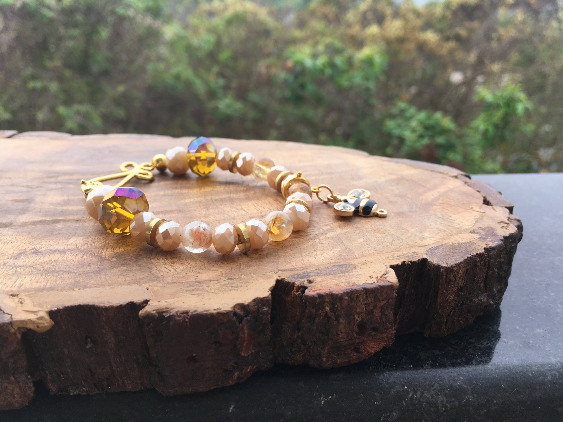 May this citrine bracelet remove all financial difficulties from your life. Citrine is known as the wealth attractor, wearing it is said to bring good fortune, clariBraceletsSpectakBee mine