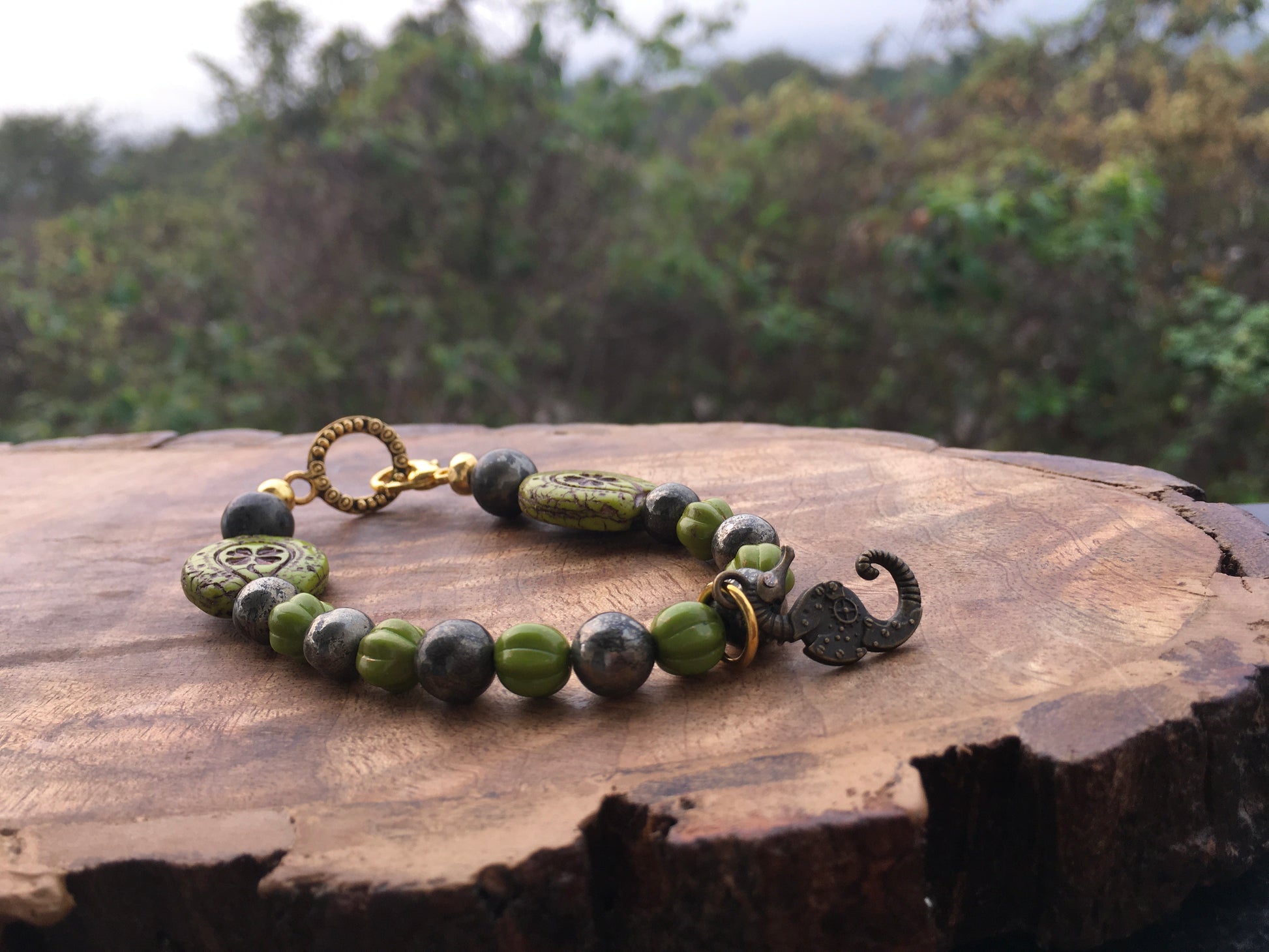 May this pyrite and Czech glass bracelet shower you with abundance and wealth. Pyrite is said to help with fatigue and stress. It has also been used to treat ADHD anBraceletsSpectakDance