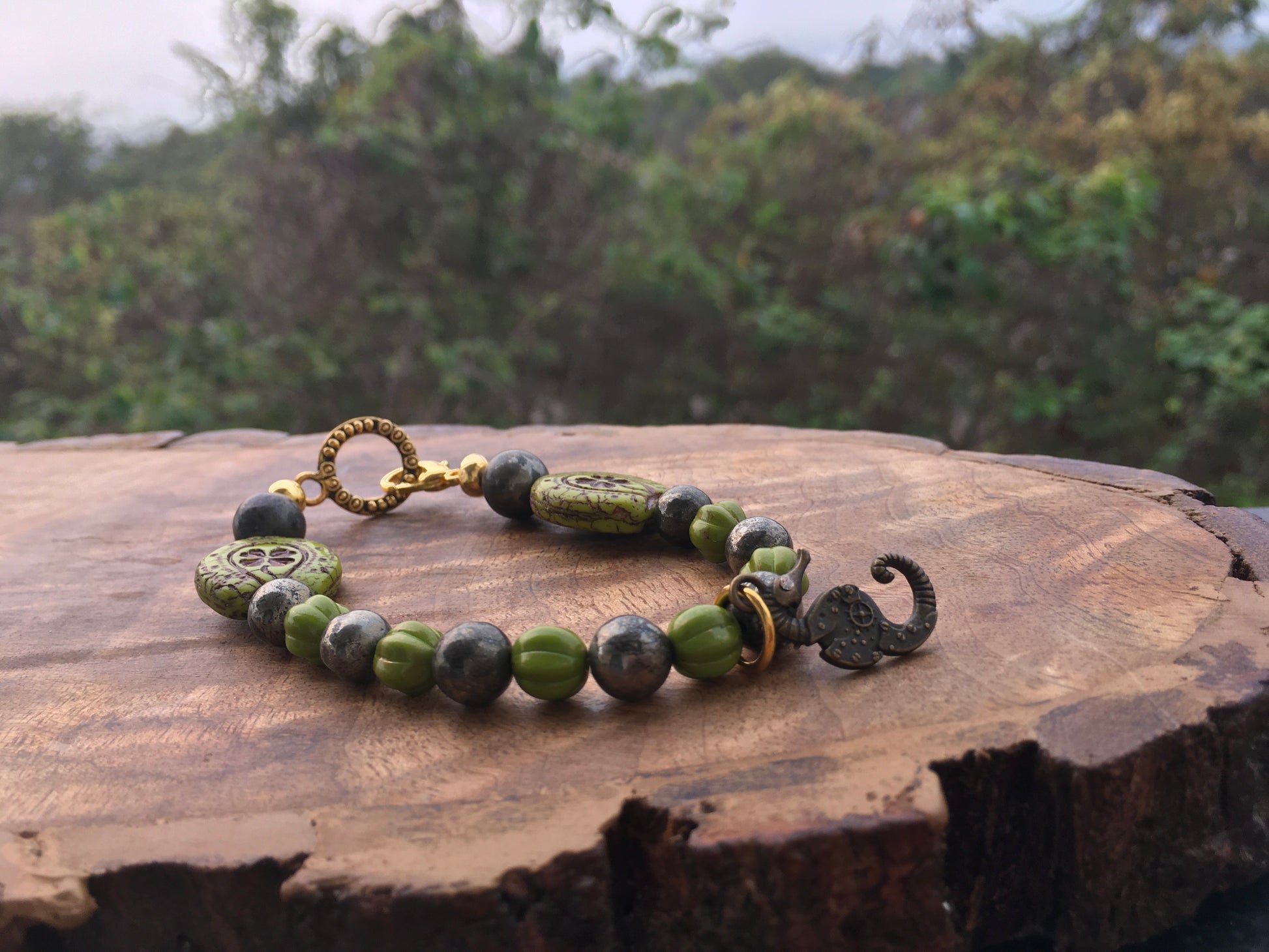May this pyrite and Czech glass bracelet shower you with abundance and wealth. Pyrite is said to help with fatigue and stress. It has also been used to treat ADHD anBraceletsSpectakDance