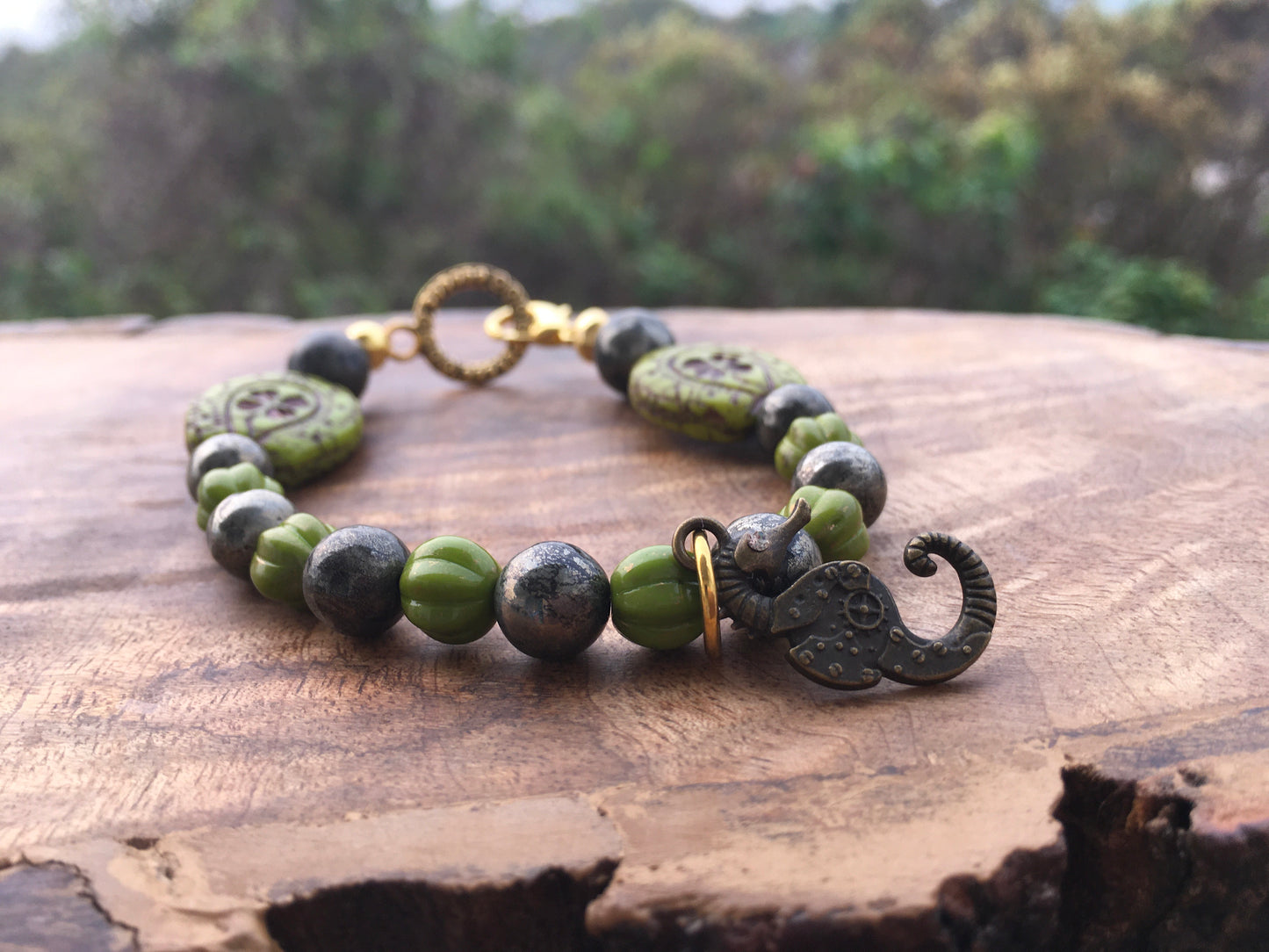 May this pyrite and Czech glass bracelet shower you with abundance and wealth. Pyrite is said to help with fatigue and stress. It has also been used to treat ADHD anBraceletsSpectakDance