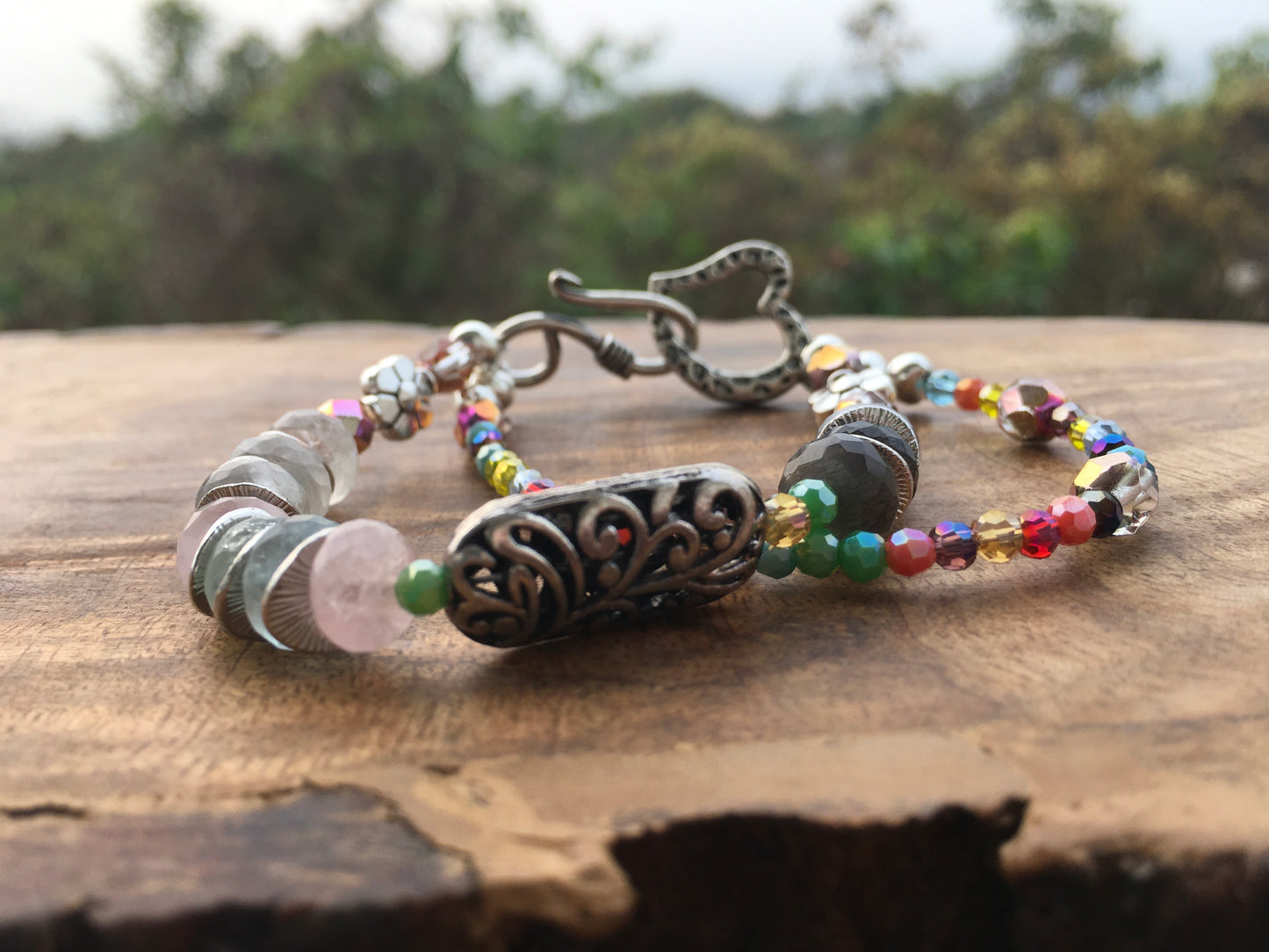 May this Aquamarine, rose Quartz , clear Quartz and Chocolate Moonstone bracelet help you to heal and regain your inner balance. Allow it to help you let go of fearsBraceletsSpectakHumming