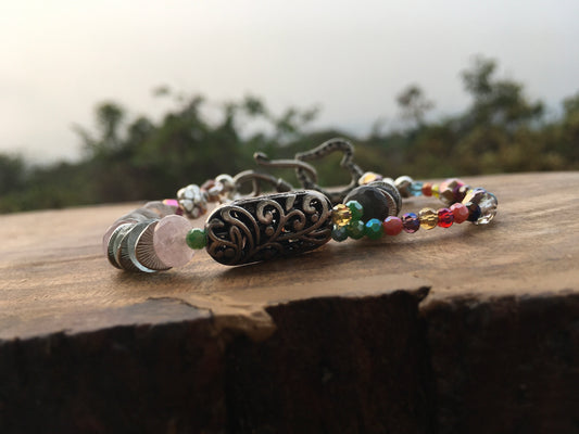 May this Aquamarine, rose Quartz , clear Quartz and Chocolate Moonstone bracelet help you to heal and regain your inner balance. Allow it to help you let go of fearsBraceletsSpectakHumming