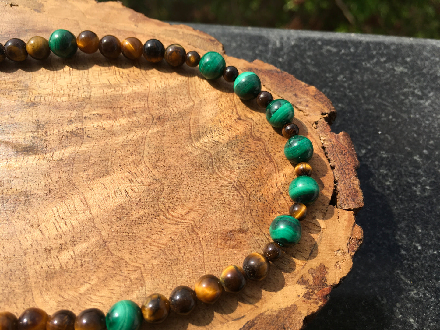 Wear this stunning malachite and tiger eye necklace if you require energy and motivation. The chi in tigers eye is beneficial if you’re feeling lethargic and sluggisNecklacesSpectakEarth Borne