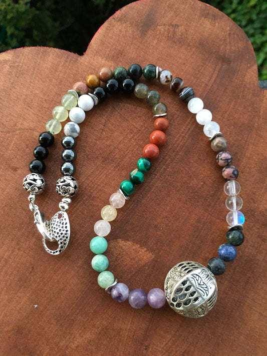 Balance your energy with this stunning multi crystal necklace, featuring a unique silver pendant. Harness the combined powers of lepidolite, Russian Amazonite, rose NecklacesSpectakSoul Sanctuary