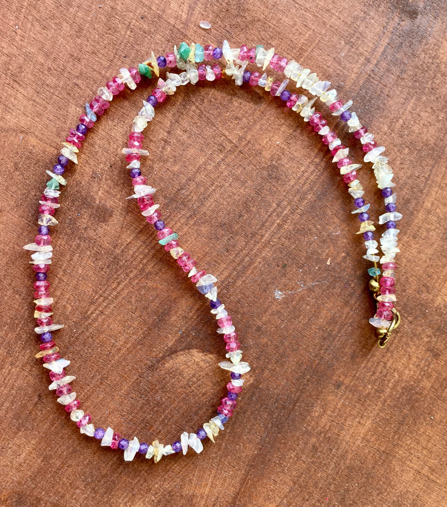 May this pink topaz,amethyst,citrine,tanzanite,emerald and clear Quartz necklace be the catalyst for positive change,peace, and happiness for you.This fabulous colleNecklacesSpectakAbundance
