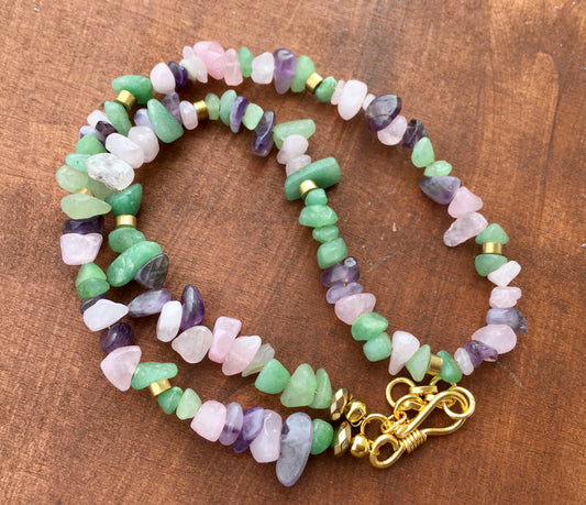Invite love,balance and spiritual growth into your life with our beautiful necklace, featuring Rose Quartz,Jade and Amethyst. These harmonious crystals unite to promNecklacesSpectakTrinity Togetherness