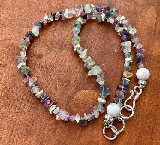 Wear the magic of the moon and balance your energies with our Moonstone and Fluoriite necklace.
This beautiful combination with its calming feminine energies provideNecklacesSpectakLunar Love